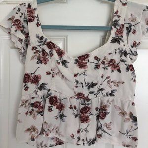 Ruffled Smocked Crop Top